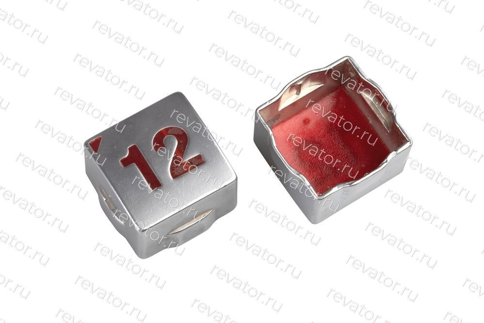 Толкатель (накладка) модуля кнопочного "12" квадратный красный LG Sigma