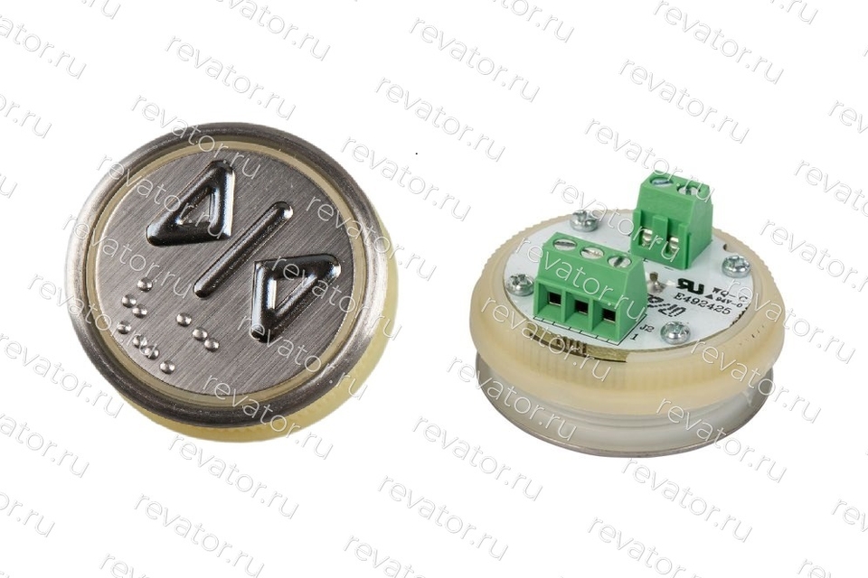 Модуль кнопочный круглый белая подсветка "Закрытие дверей" A4N58353$04 MA2D04-S-W-CLS