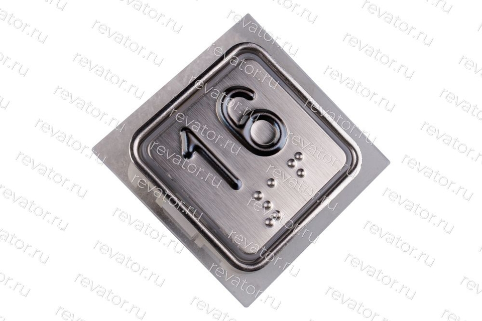 Модуль кнопочный квадратный красная подсветка код брайля "16" A4N11286$05 KA302-D-R-16 ЩЛЗ