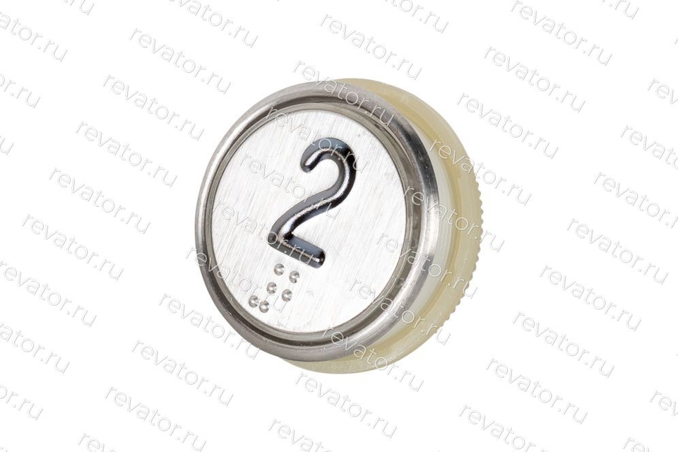 Модуль кнопочный круглый белая подсветка код Брайля "2" A4N58353$04 MA2D04-S-W-02