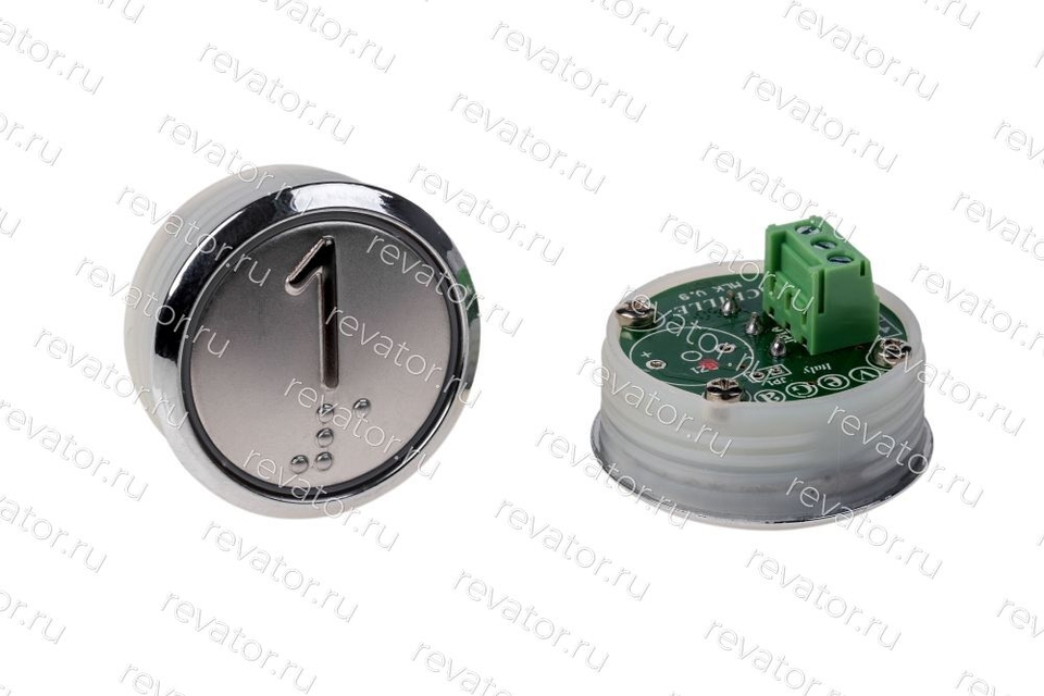 Модуль кнопочный УКЛ с кодом брайля красная подсветка "1" MLK Achille Vega