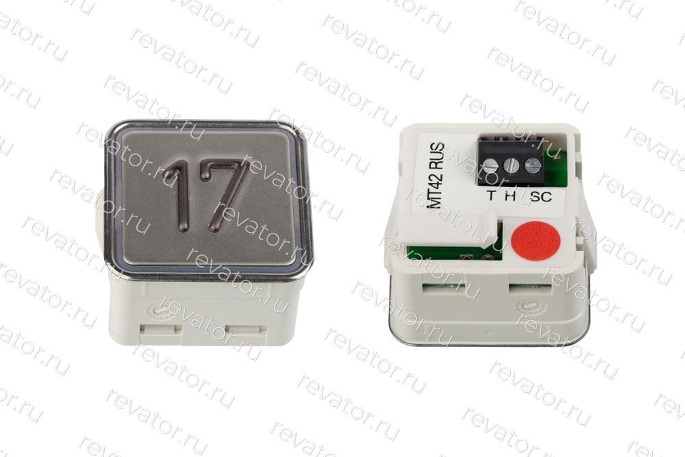 Модуль кнопочный выдавленная надпись красная подсветка MT42RUS "17" Schaefer