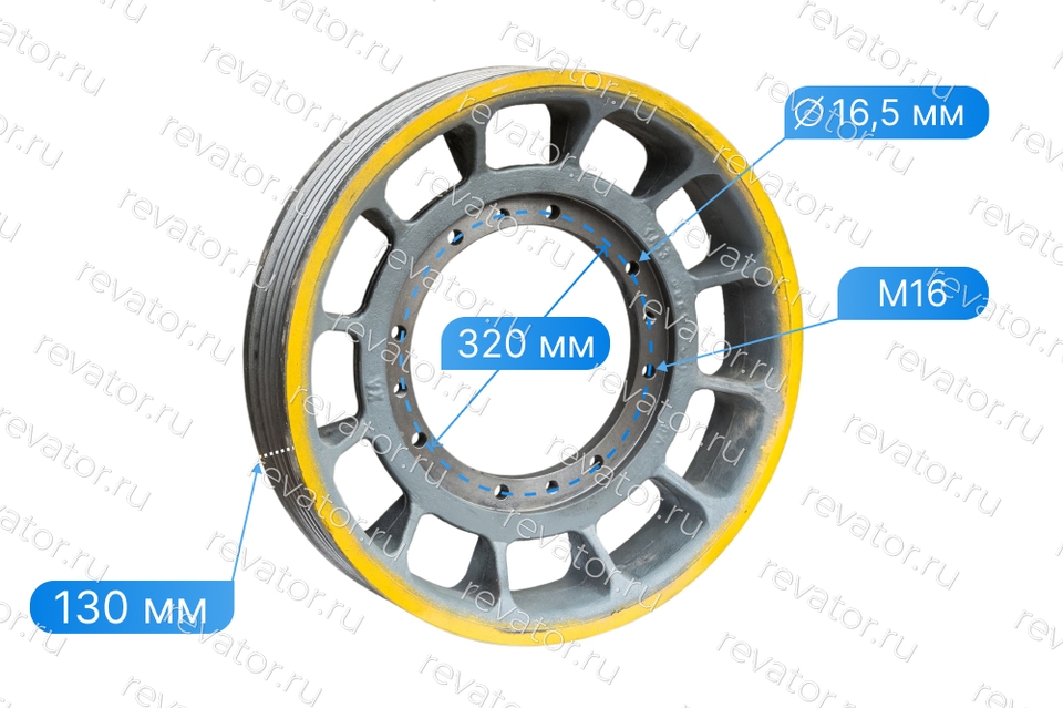 Шкив канатоведущий 620х5х12 для лебедки TYJ диаметр посадки 320мм Sigma