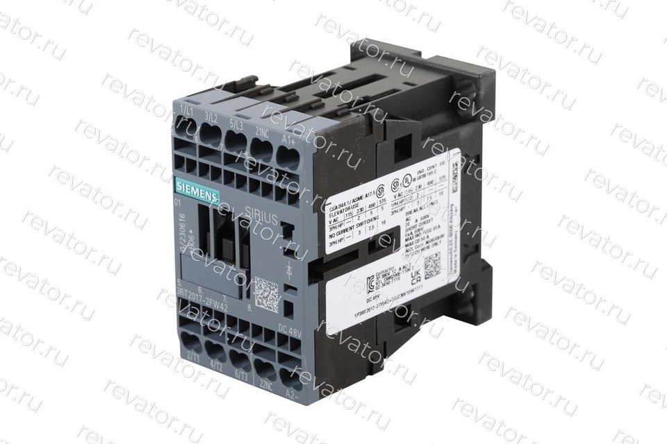 Пускатель 48VDC 12А 3RT2017-2FW42 Siemens