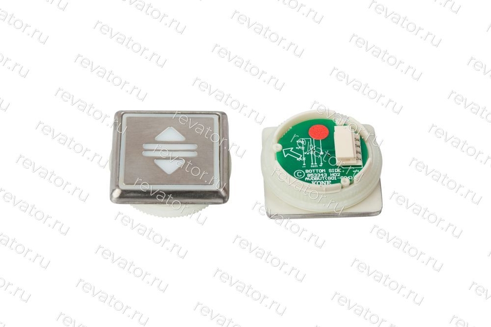Модуль кнопочный "Открытие и удержание дверей" серебристый квадратный красная подсветка KDS50 Kone