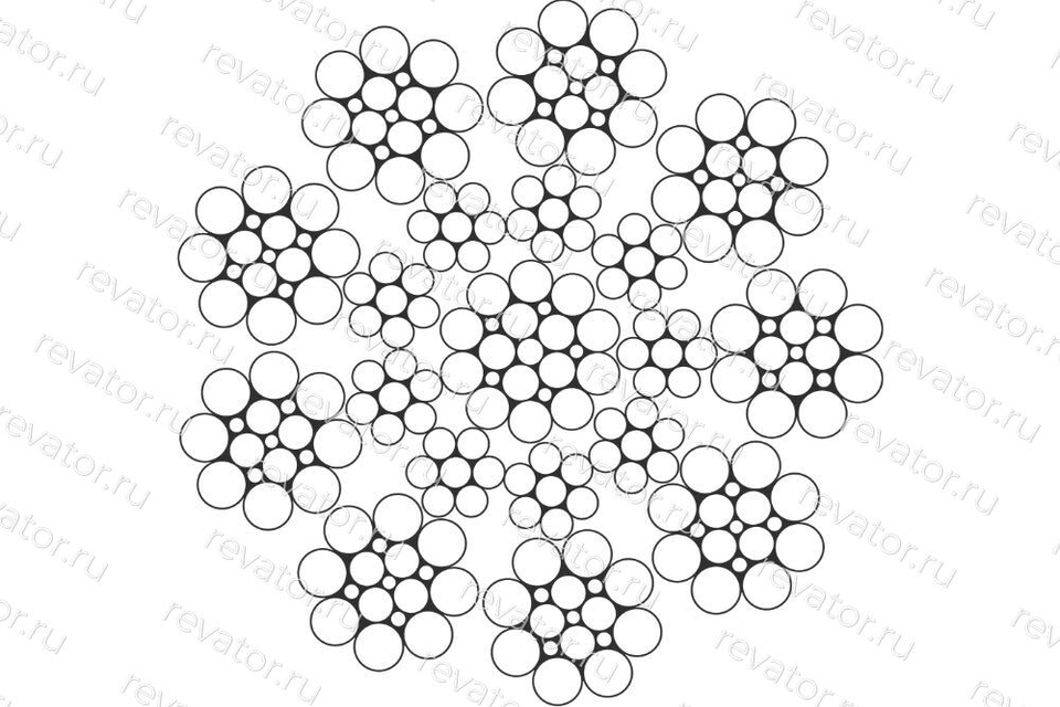 Канат стальной лифтовый 10,0мм PAWO F10 9х17F-IWRC 67,2кН Gustav Wolf