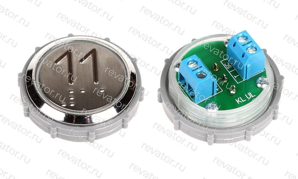 Модуль кнопочный УКЛ с чернением красная подсветка шрифт Брайля "11" Схема №2 ВК-33-5Б