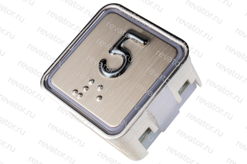 Модуль кнопочный квадратный красная подсветка код брайля "5" A4N11286$05 KA302-D-R-05 ЩЛЗ