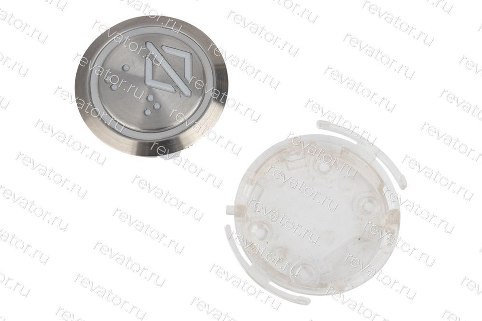 Модуль кнопочный круглый синяя подстветка с кодом брайля под пайку "стрелка вверх/вниз" Button-Circle Satine Butkon