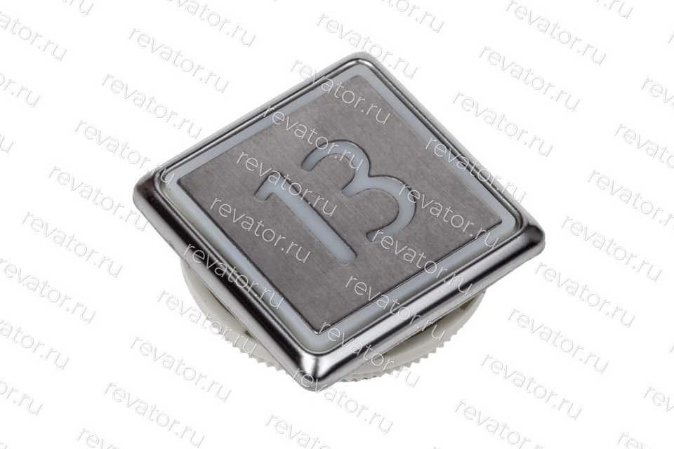 Модуль кнопочный "13" серебристый квадратный красная подсветка KDS50 Kone