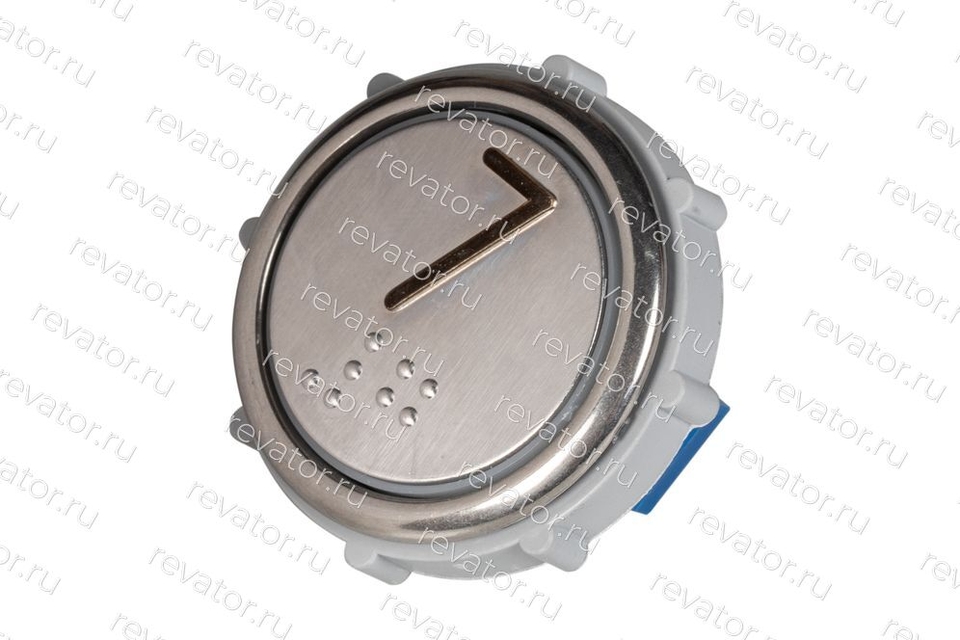 Модуль кнопочный круглый синяя подсветка с кодом Брайля схема №2 "7" ВК-32-5Б