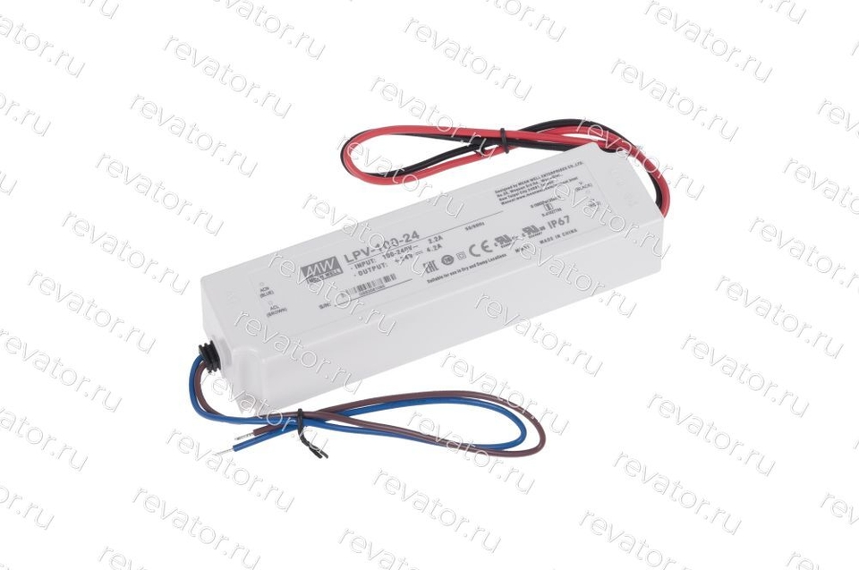 Блок питания 24В 100Вт 2,2А вход 100-240В LPV-100-24 Mean Well