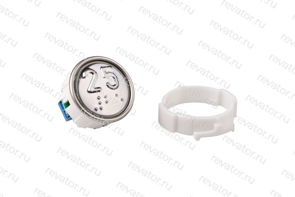 Модуль кнопочный красная подсветка со шрифтом Брайля "25" АК1-01-КР ВЯАЛ.6618.001-026