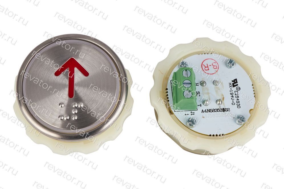 Модуль кнопочный круглый с кодом Брайля "стрелка вверх" A4N58353$02 BBP-R302-VCPLT-D-R-UP