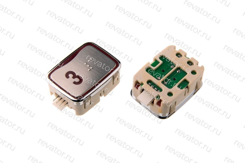 Модуль кнопочный красная подсветка код брайля AK-25B "3" AEN04C049*A Sigma