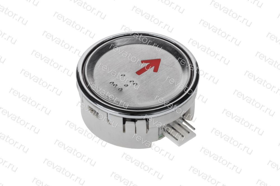 Модуль кнопочный "стрелка вверх" круглый с кодом Брайля красная подсветка Sigma