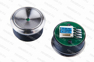 Модуль кнопочный зеленая точечная индикация шлифованный толкатель КЛ-220-003 KM-1-10 ZAA25090P9 ZAA25090CAA1 ZAA25090AS2 Otis