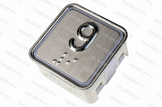 Модуль кнопочный квадратный красная подсветка код брайля "9" A4N11286$05 KA302-D-R-09 ЩЛЗ