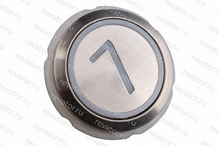 Модуль кнопочный "7" серебристый круглый красная подсветка KDS50 Kone