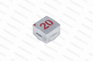 Толкатель (накладка) модуля кнопочного "20" квадратный красный LG Sigma