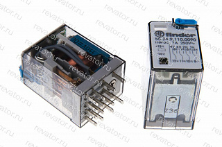 Реле промежуточное 110VDC 7А блокируемая проверочная кнопка светодиод защитный диод 55.34.9.110.0090 Finder