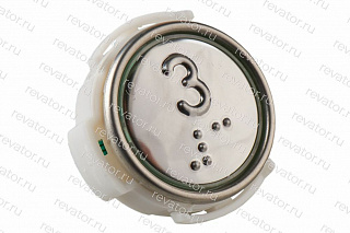 Модуль кнопочный красная подсветка со шрифтом Брайля "3" АК1-01-КР ВЯАЛ.6618.001-04
